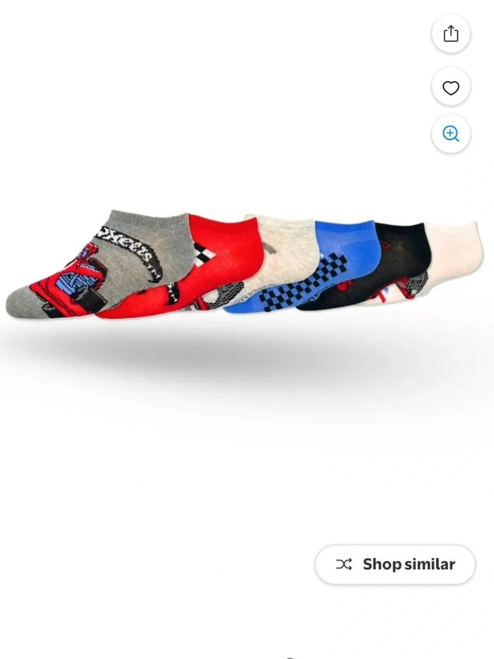 Hot Wheels Kids 6-Pack No-Show Socks - Multi Color
